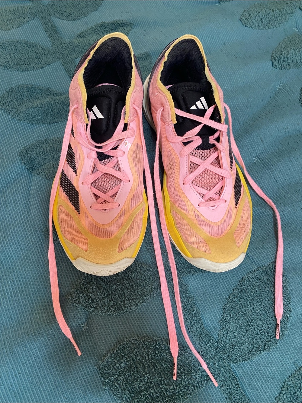 adidas adizero Pink and Yellow court shoes